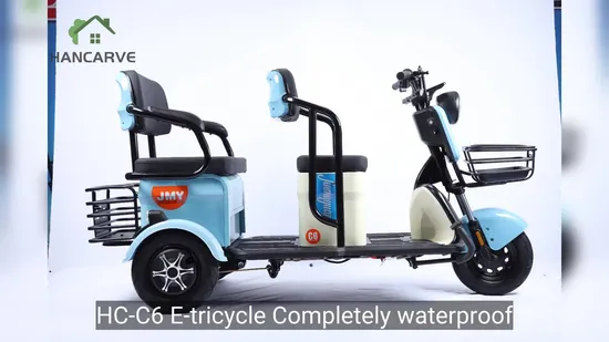 Hancarve 3 Wheel Light Electric Passenger Scooter Tricycle for Adult 